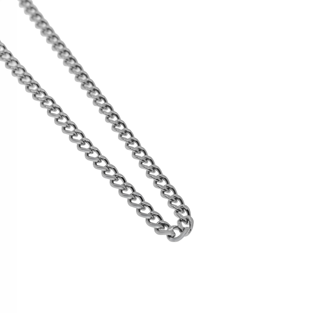 Cadena barbada plateada 2 mm