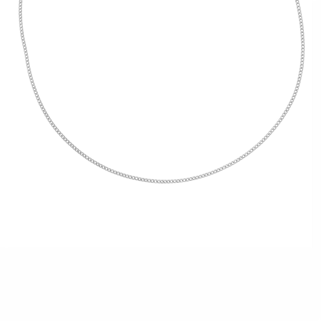 Cadena barbada plateada 2 mm