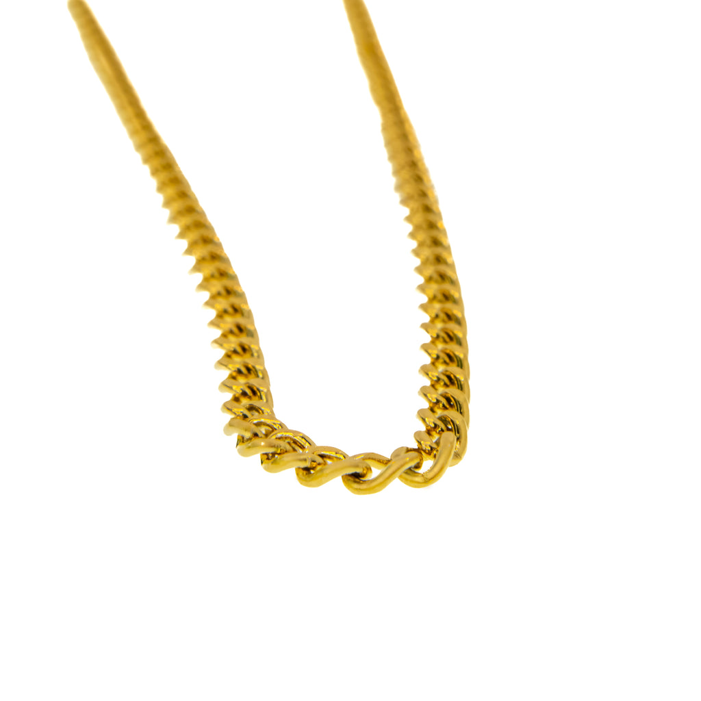 Cadena barbada dorada 2 mm