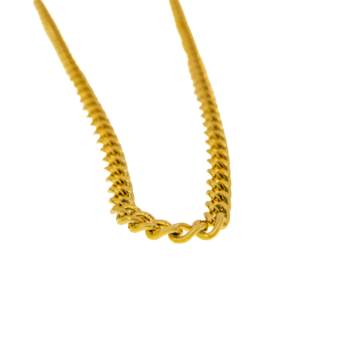 Cadena barbada dorada 2 mm