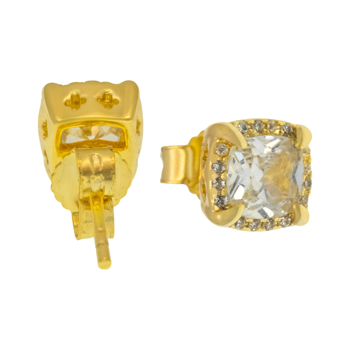 Aretes cuadrados con zircon