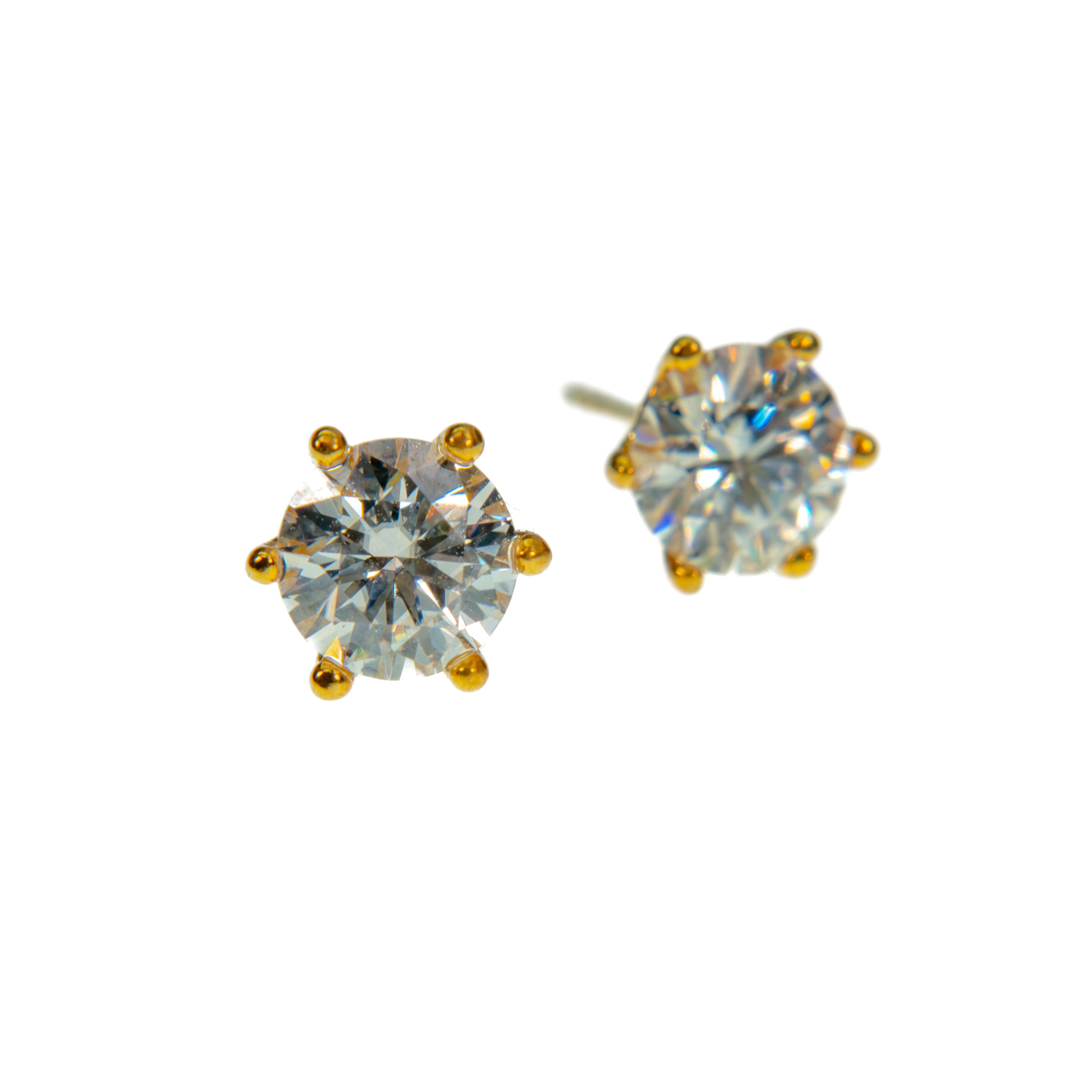 Aretes Stud Redondo 1.0 ct