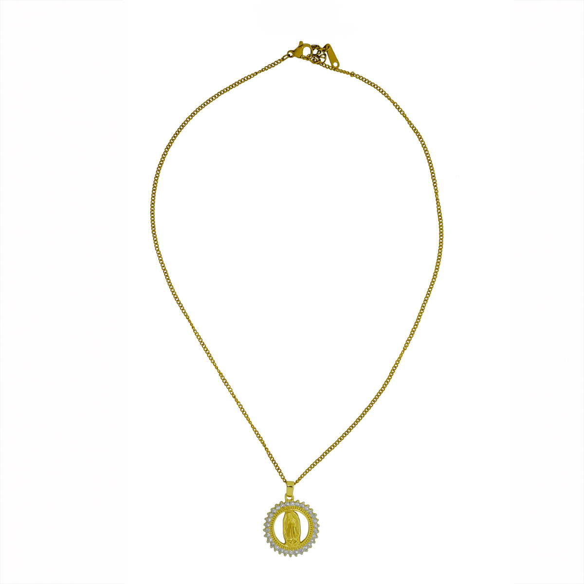 Collar Medalla Virgen con Halo