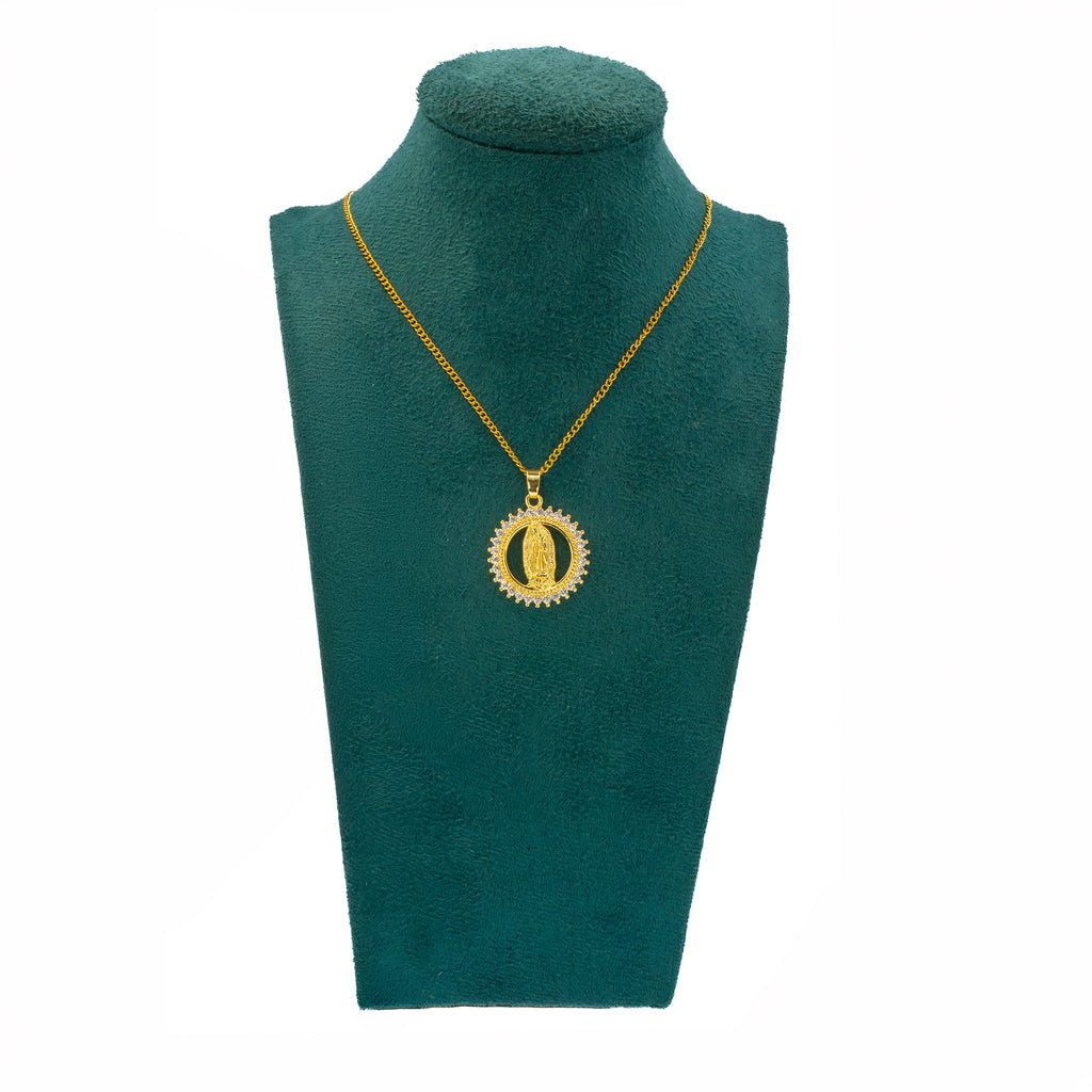 Collar Medalla Virgen con Halo