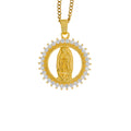Collar Medalla Virgen con Halo