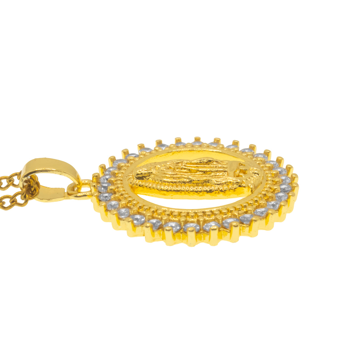 Collar Medalla Virgen con Halo