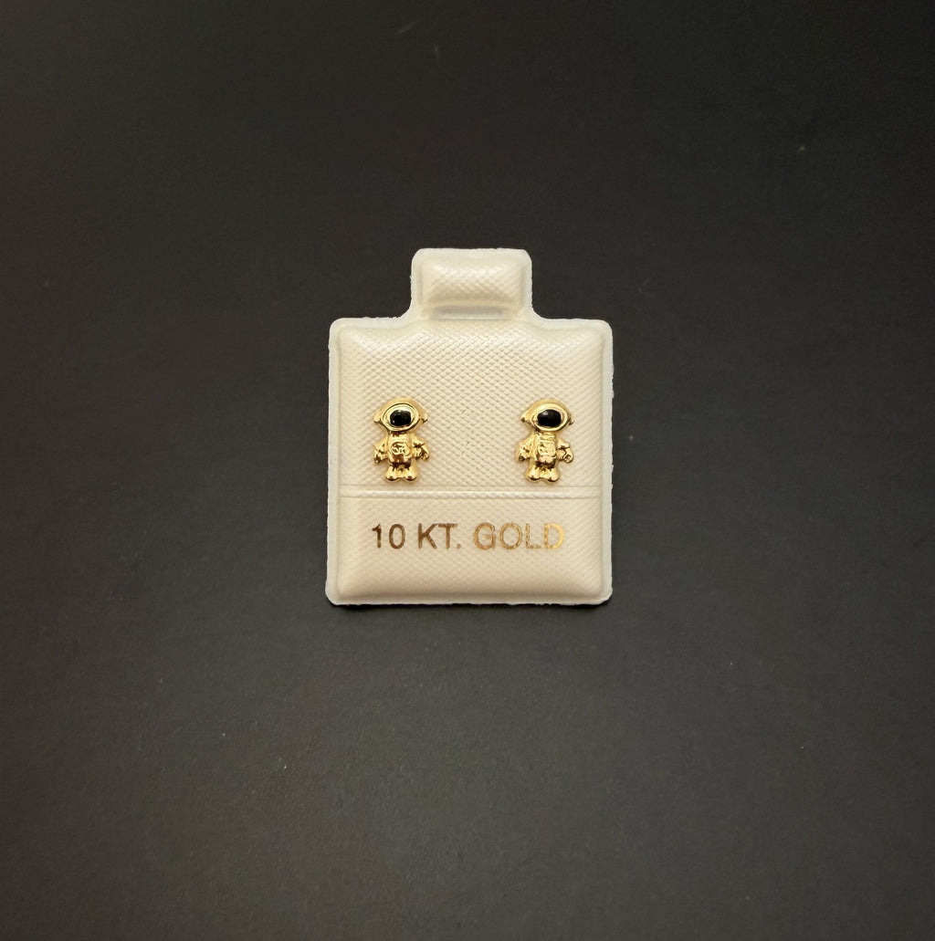 Aretes Astronauta en oro 10K - Mystica Joyeria