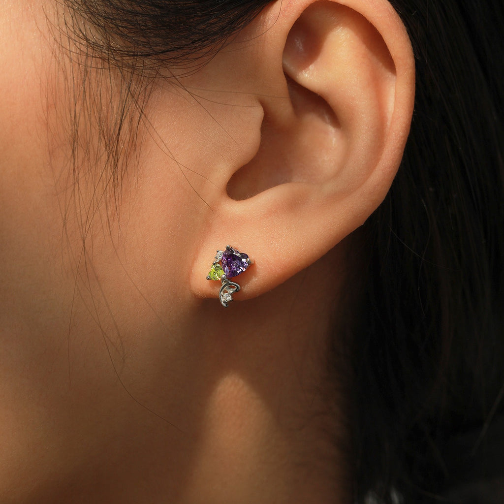 Aretes Corazón Violeta