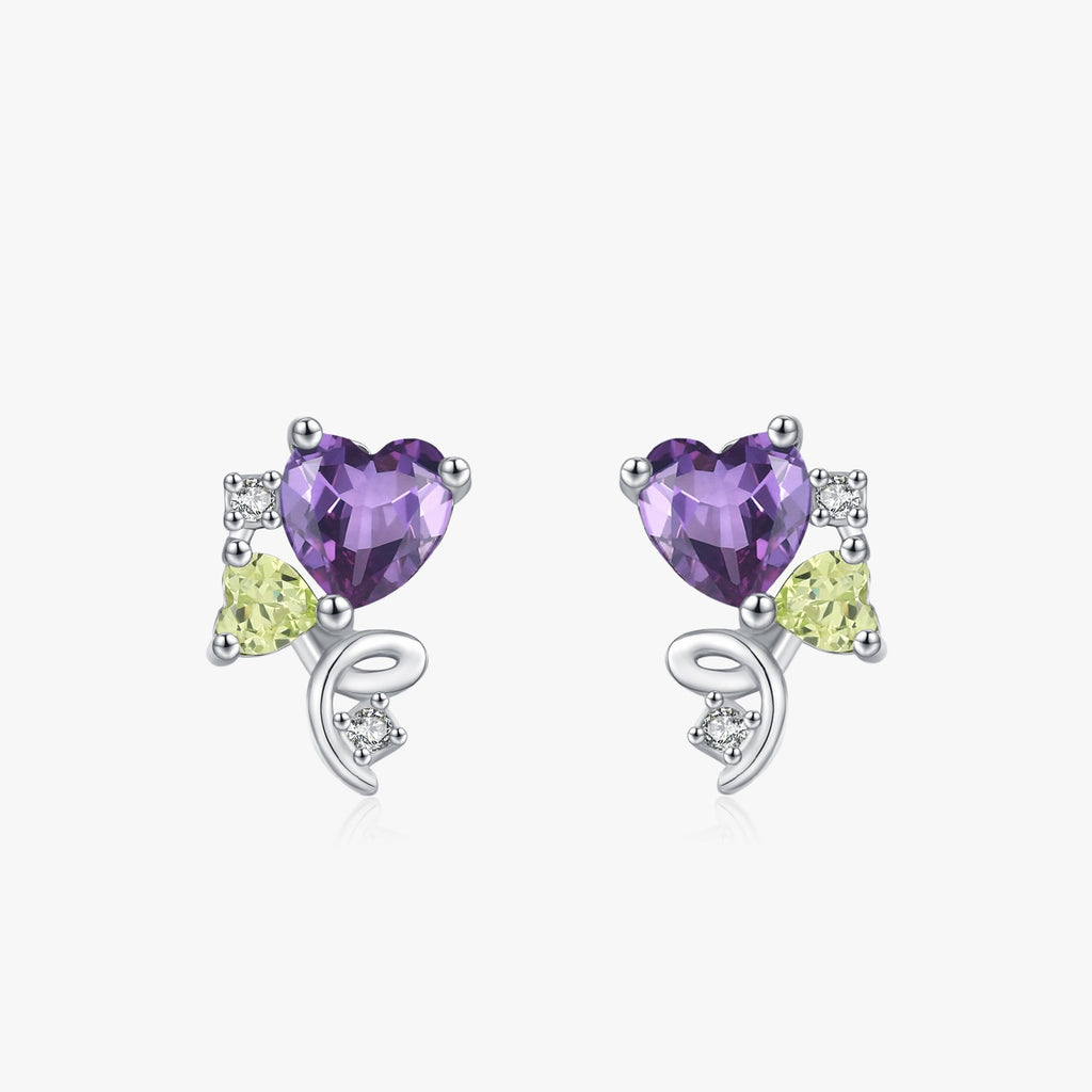 Aretes Corazón Violeta