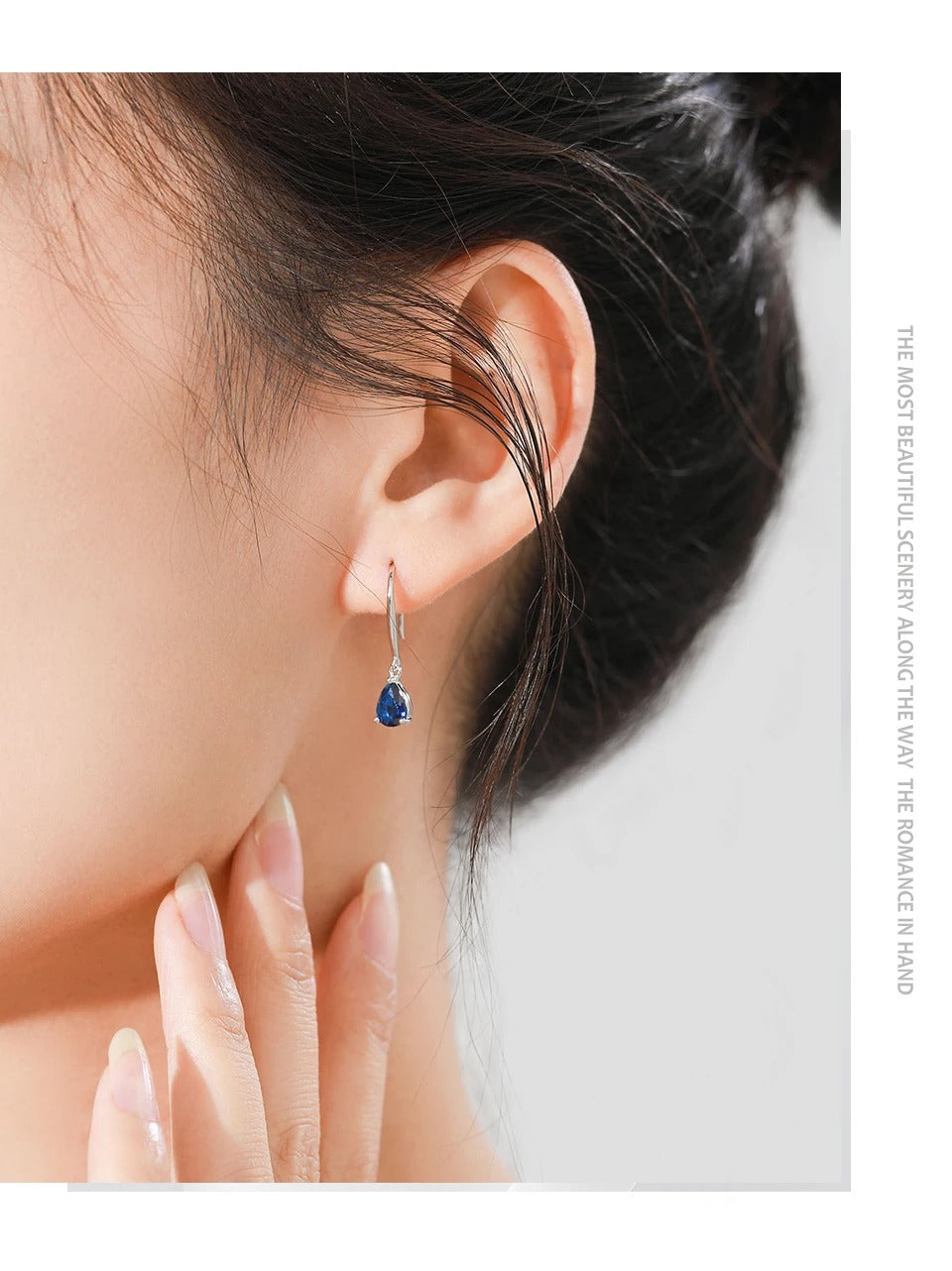 Aretes Gota Zafiro