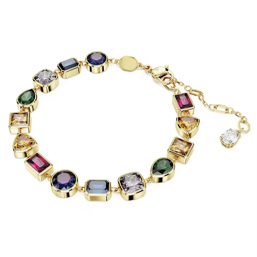 Pulsera Prisma Multicolor, aleacion de cobre dorada - Alkimia Joyeria