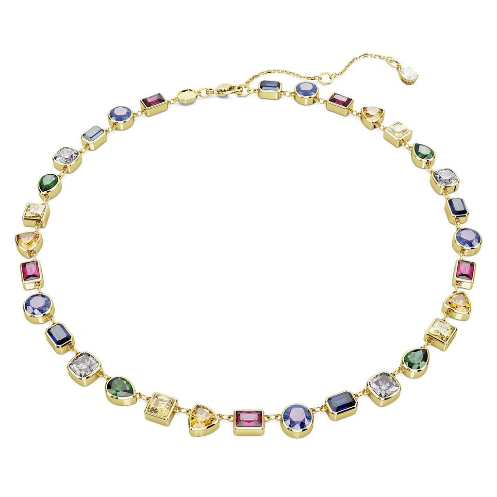 Collar Prisma Multicolor, aleacion de cobre dorada - Alkimia Joyeria