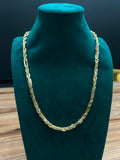 Cadena figaro 5 mm 60 cm en acero inoxidable chapado en oro - Alkimia Joyeria