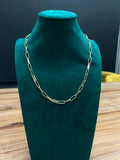 Cadena paper clip 45 cm en acero inoxidable chapado en oro - Alkimia Joyeria