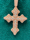 Dije cruz brillante oro rosa