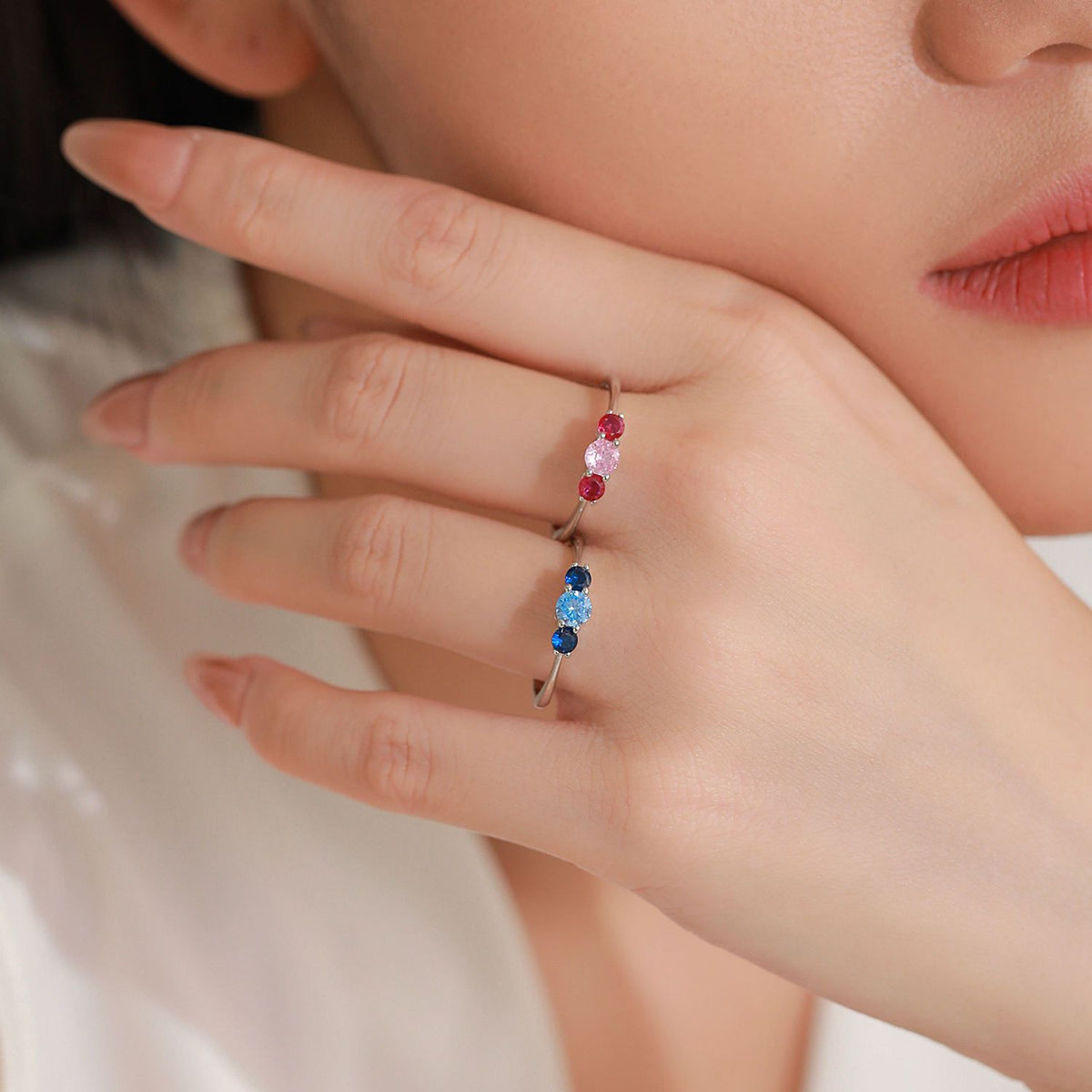 Anillo tricolor · Anillo de Plata 925 con Tres Zirconias