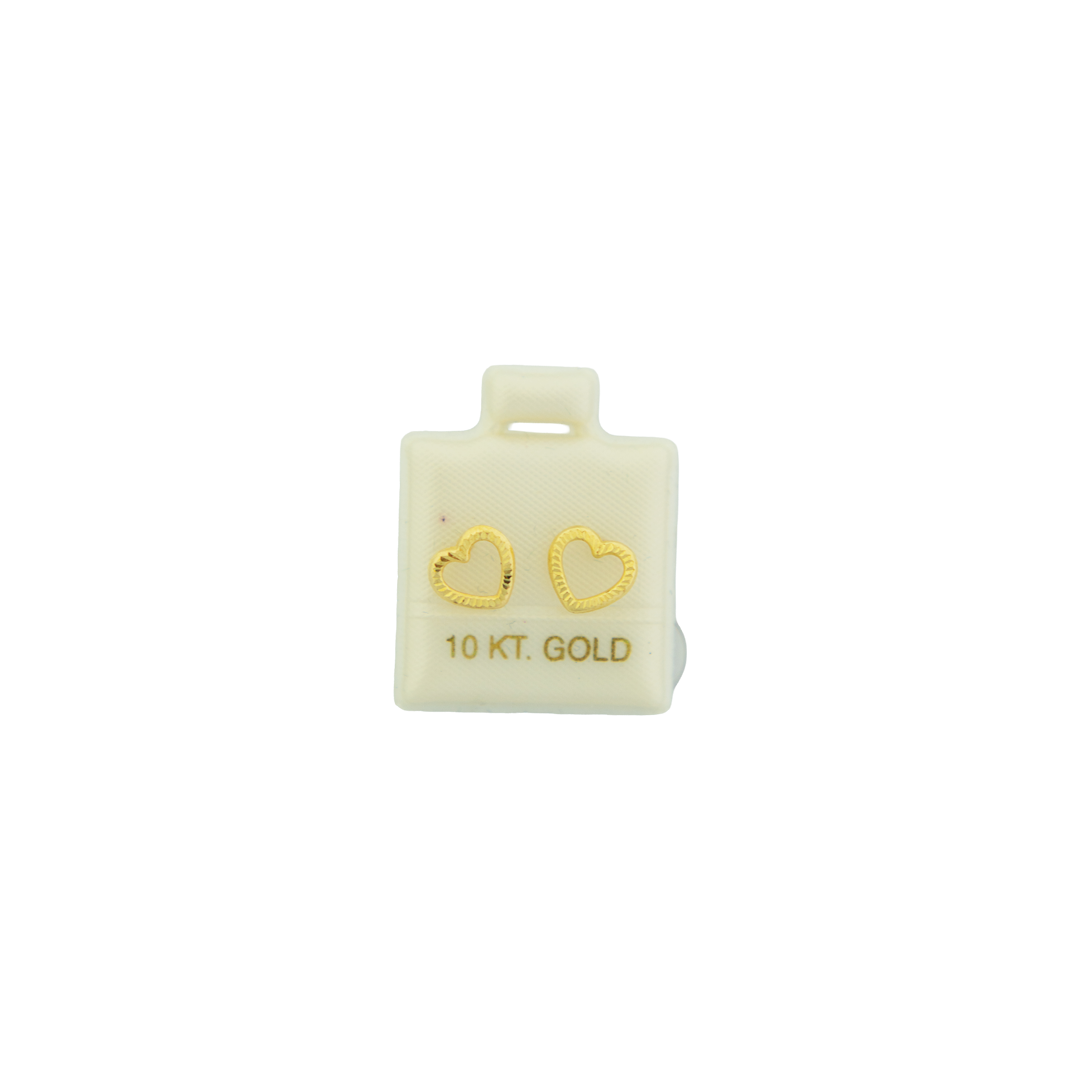 Aretes corazón hueco