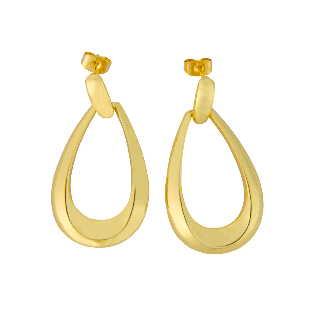 Aretes Lágrima Dorada Minimalista