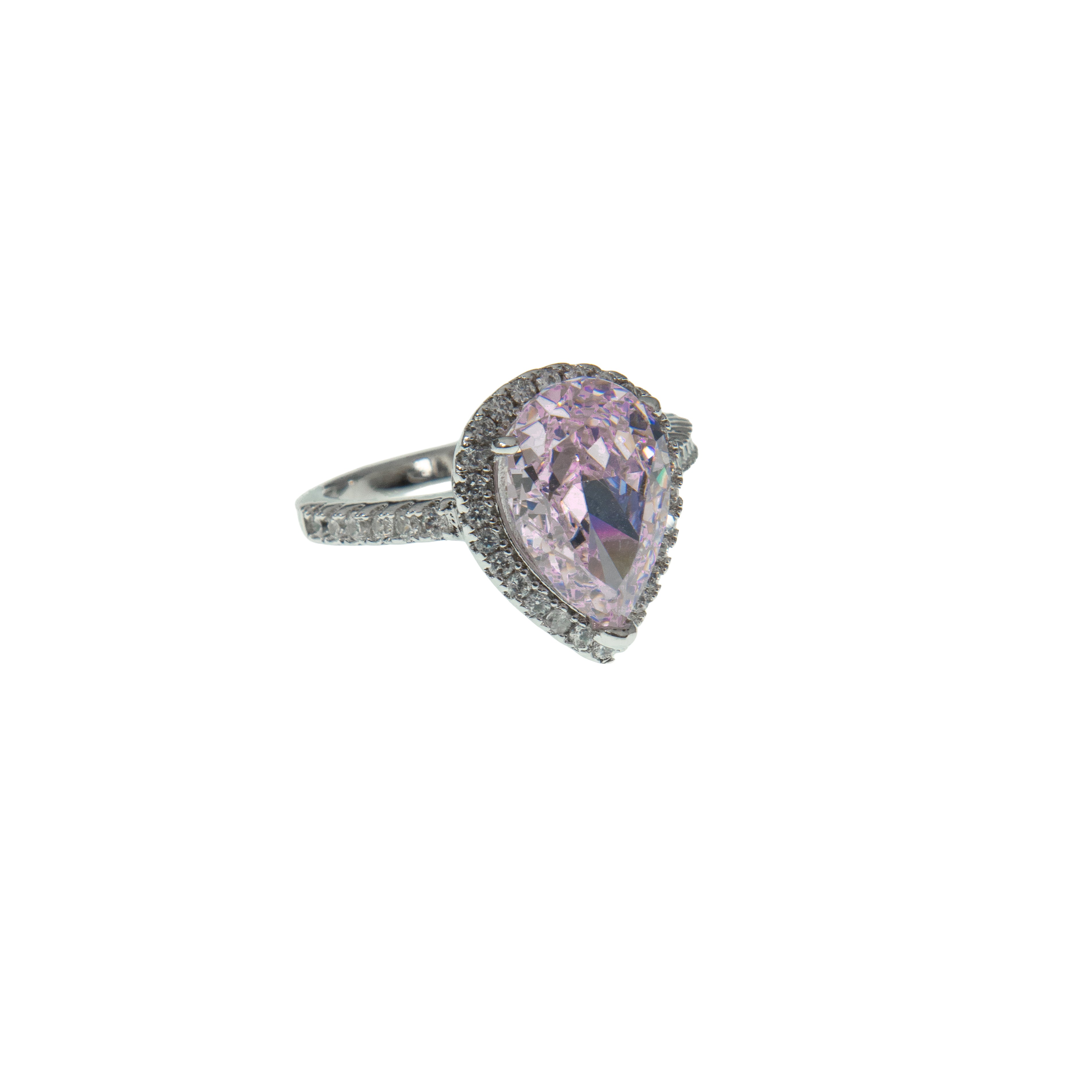 Anillo Halo Gota Rosa