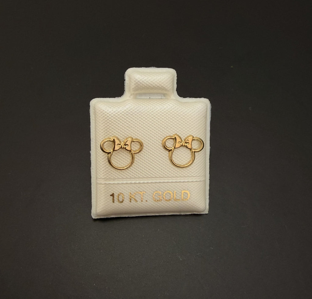 Aretes Silueta con Mono en oro 10K - Mystica Joyeria